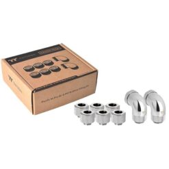Thermaltake Pacific M-Pro G1/4 PETG 12mm Fitting Kit- Chrome