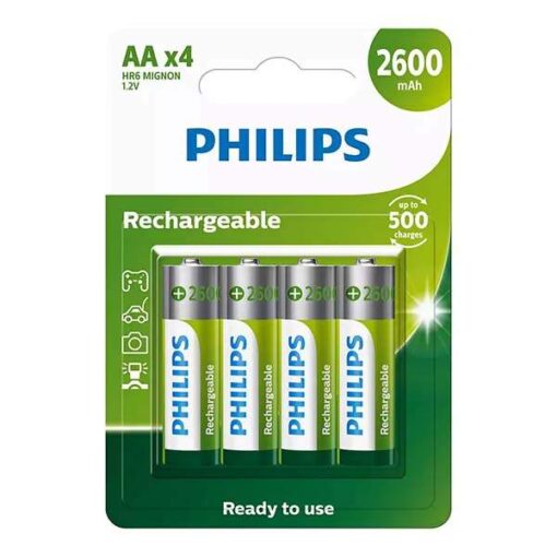 Philips R6B4B260/73 Rechargeable AA Battery - 4 Pack