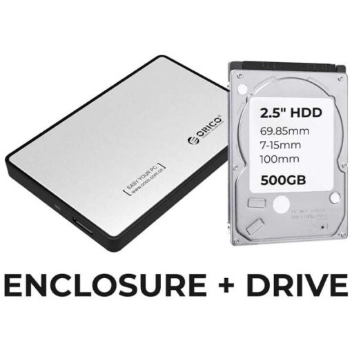 ASSEMBLED SILVER EXT 500GB HDD