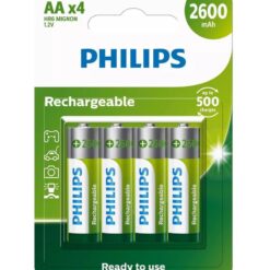 Phillips AA 2600MAH 4 Pack Rechargeable Batteries (60pack)