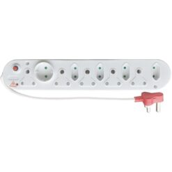 MicroWorld 10-outlet surge protector power strip with individual switches and 2.1-meter cable
