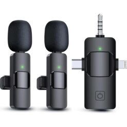 MicroWorld 3-in-1 wireless karaoke microphone with Bluetooth speaker and voice recording functions