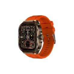 MicroWorld 104 Ultra smartwatch with AMOLED screen showing ECG and health stats